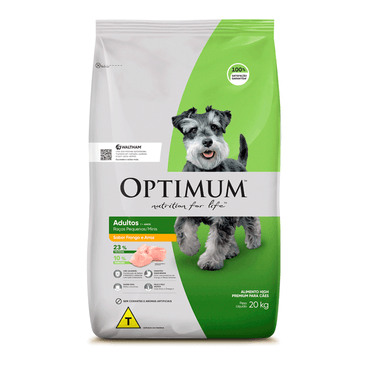 Ração Optimum para Cães Adultos Raças Pequenas e Minis Sabor Frango e Arroz