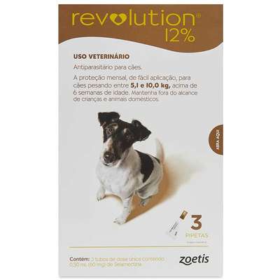 Revolution Zoetis 12% 0.50ml para Cães 5,1Kg a 10kg - 60 mg