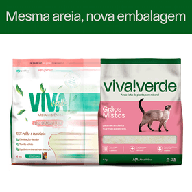 Areia Higiênica Biodegradável Grãos Mistos Viva Verde 4 kg - T & M PET STORE