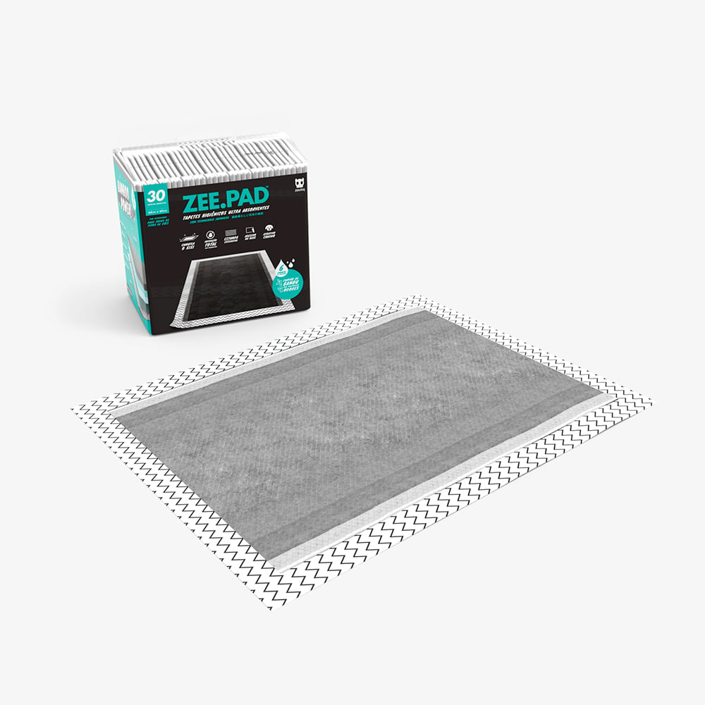 Tapete Higiênico Zee.Pad Preto para Cães Zee.Dog