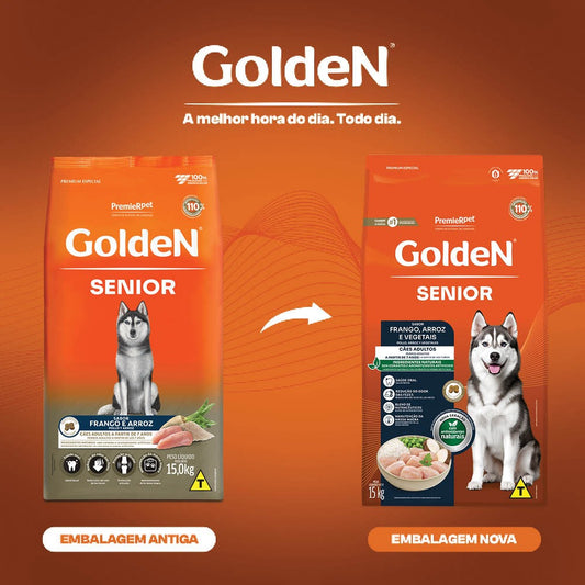 Ração Golden Fórmula para Cães Senior Sabor Frango e Arroz - 15kg