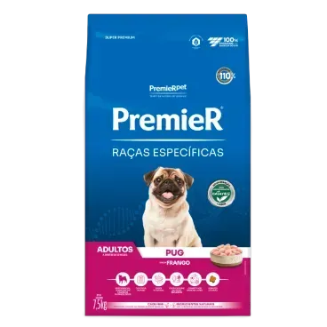 Ração Premier Raças Específicas Pug para Cães Adultos Sabor Frango