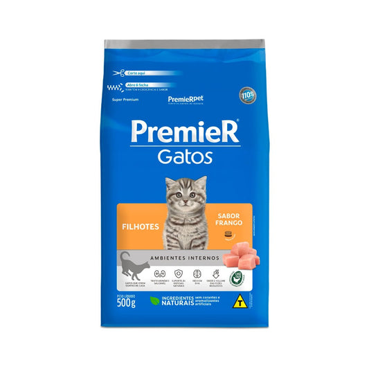 Ração Premier Ambientes Internos para Gatos Filhotes Sabor Frango