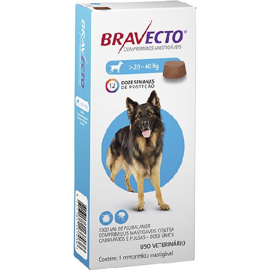 Antipulgas e Carrapatos MSD Bravecto para Cães de 20 a 40 Kg